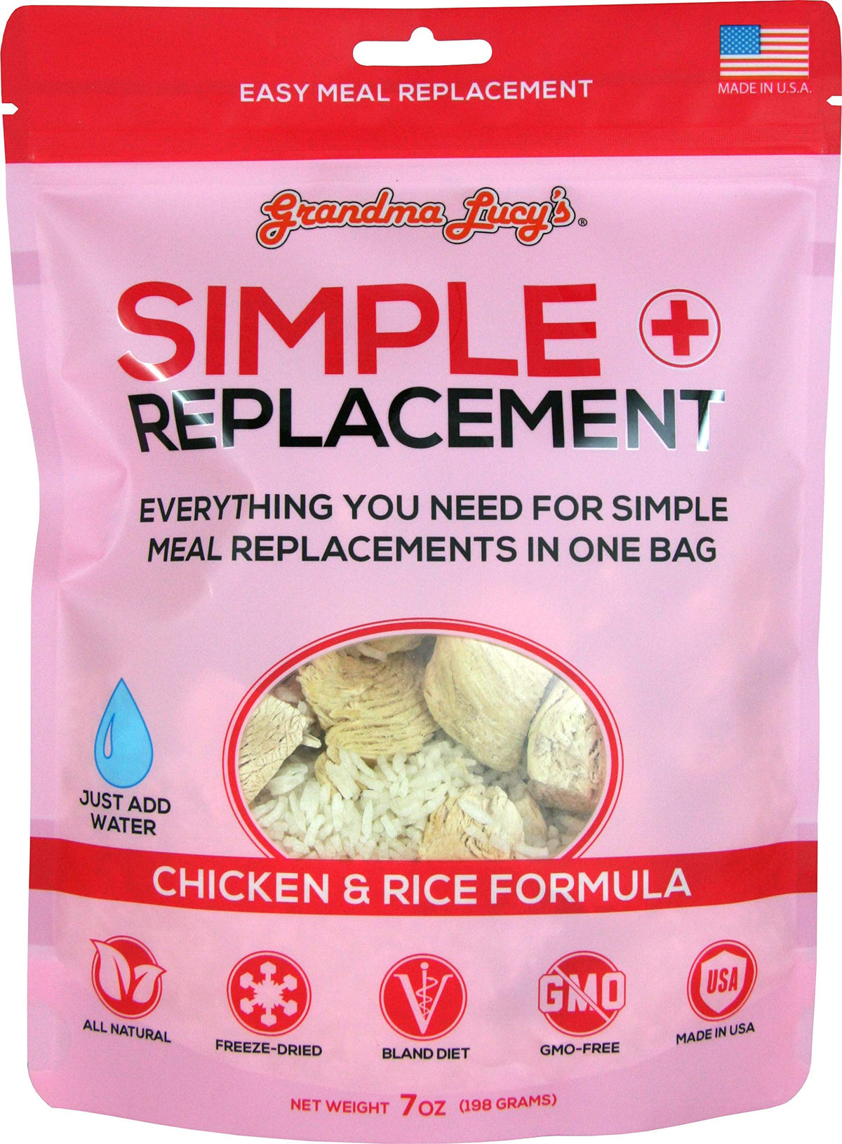Grandma Lucy's Simple Replacement poulet-riz-blanc 7oz – emballage pratique et repas rapide