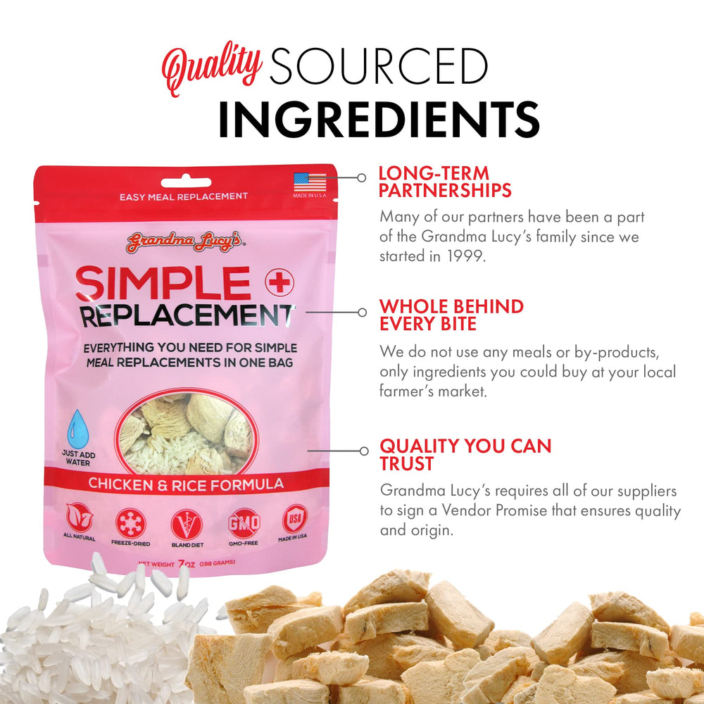 Grandma Lucy's Simple Replacement poulet-riz-blanc 7oz – portions pratiques pour usage quotidien