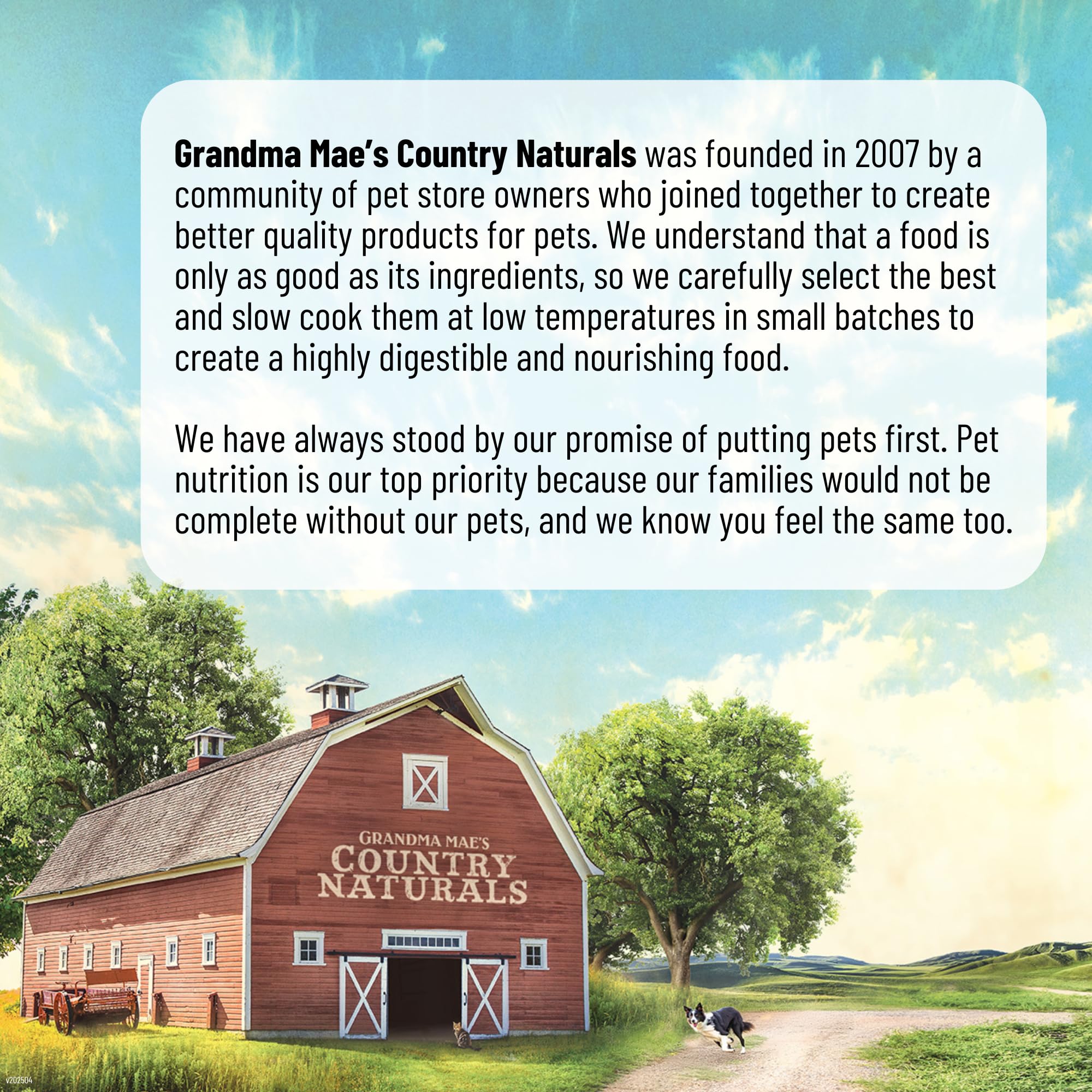 Grandma Mae's Country Naturals – bol croquettes saumon, arôme appétissant pour chien.