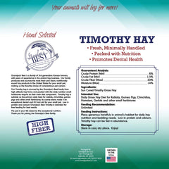 Grandpa's Best ballot de foin Timothy, texture fibreuse pour un repas appétissant.