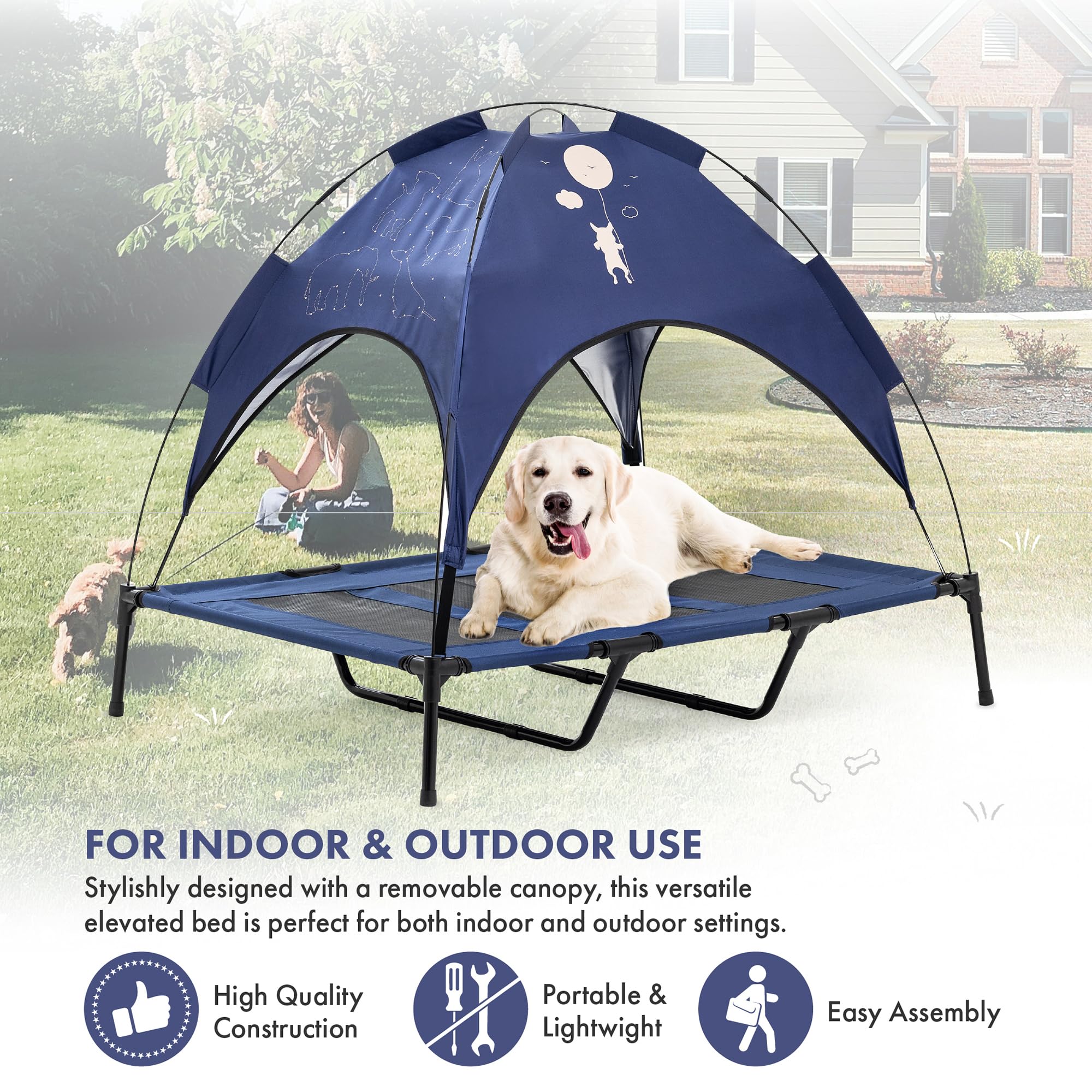 GrandTies lit chien avec mesh respirant pour ventilation et confort