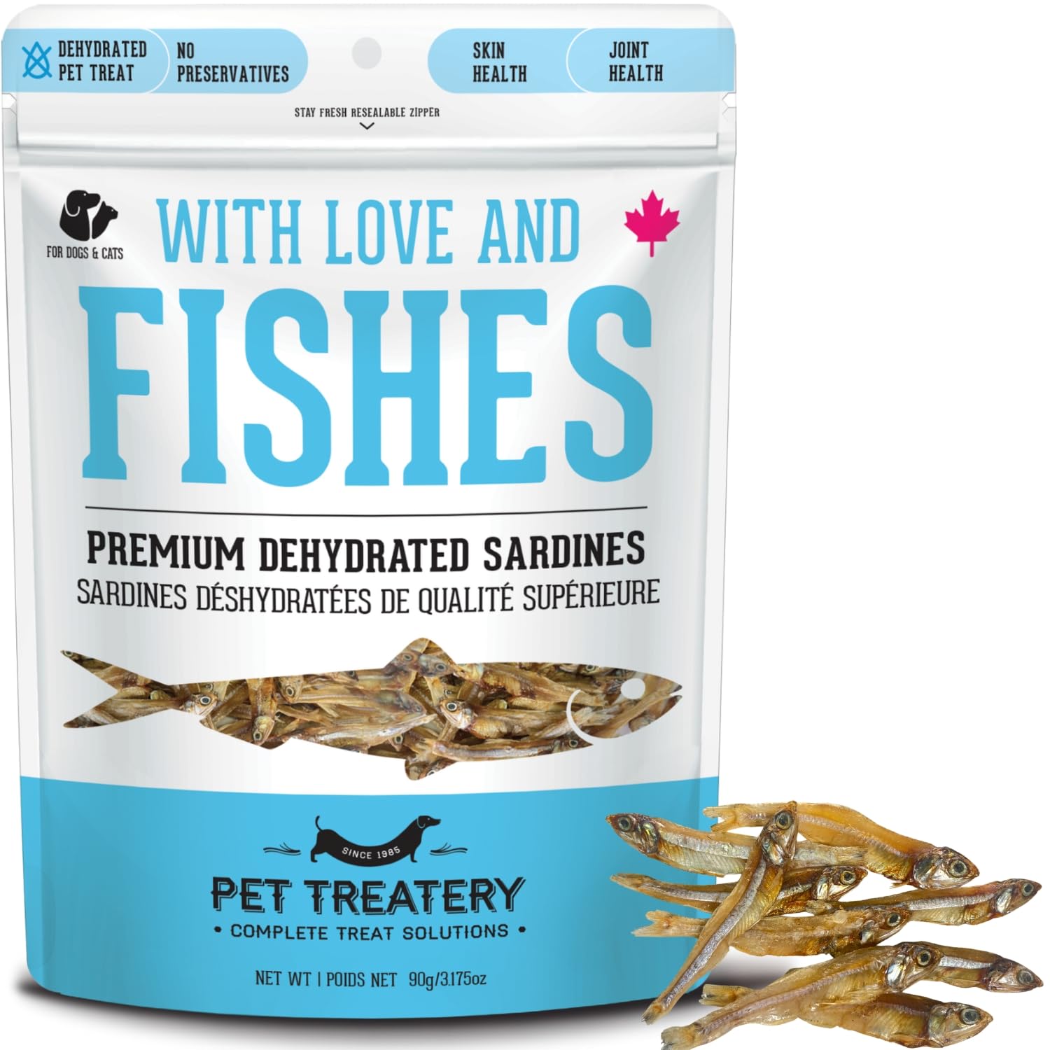 The Granville Island Pet Treatery sardines pour chien — texture croquante et protéines naturelles.