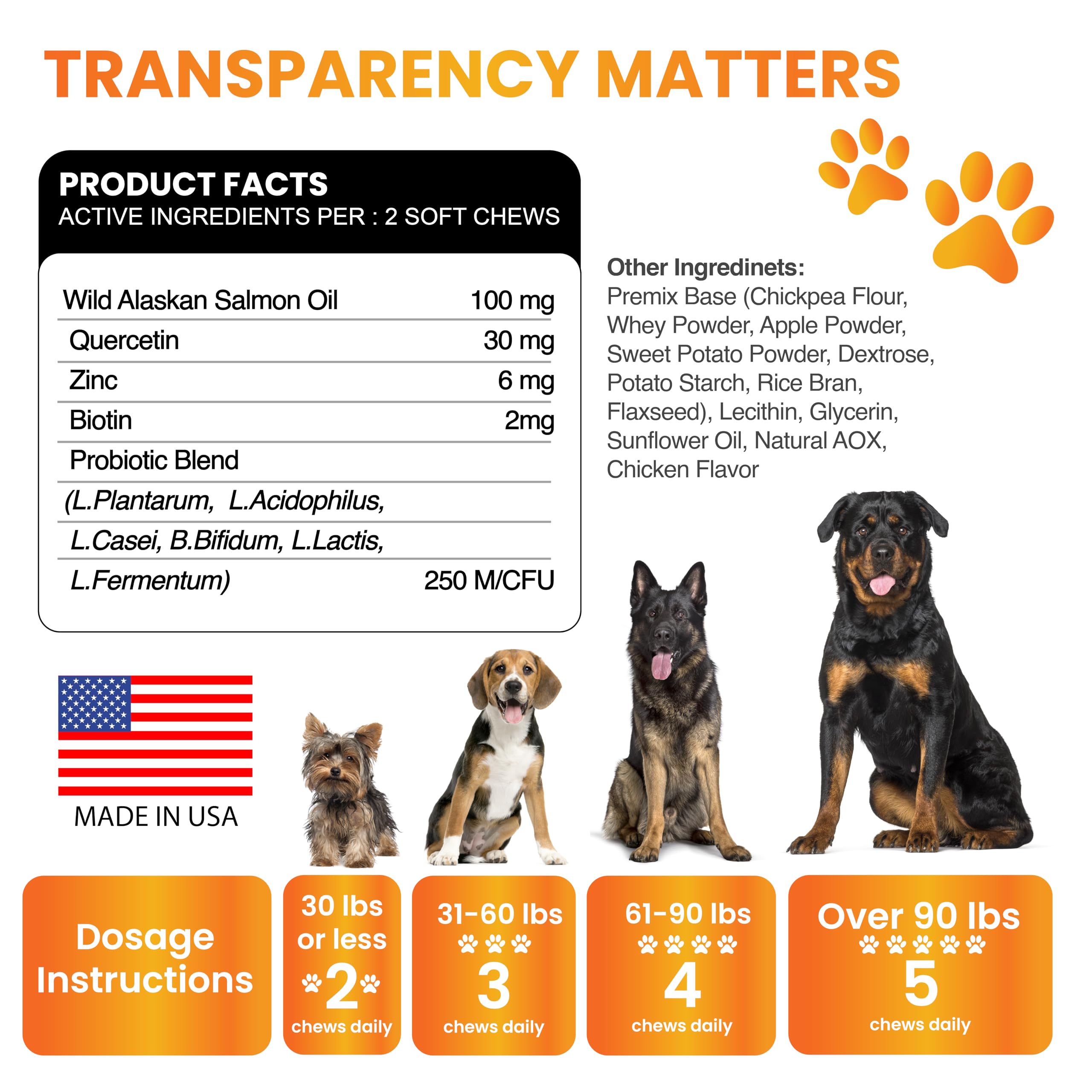 Grateful Pawz Omega 3 fabriqué aux États-Unis, formule naturelle