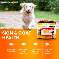 Grateful Pawz Omega 3 peau saine chien, confort quotidien