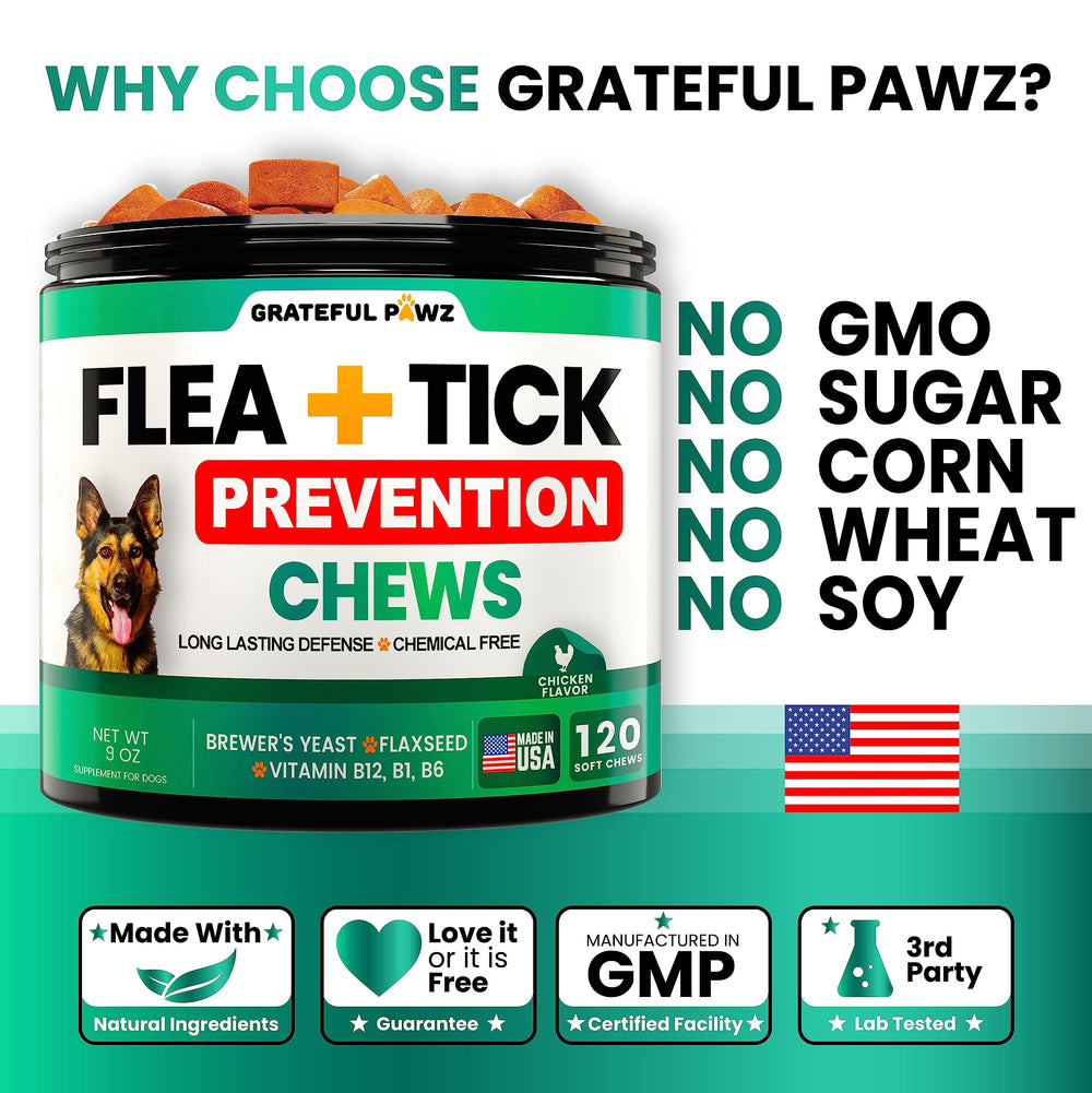 Utilisation quotidienne simple de Grateful Pawz pour chiens de tous âges.