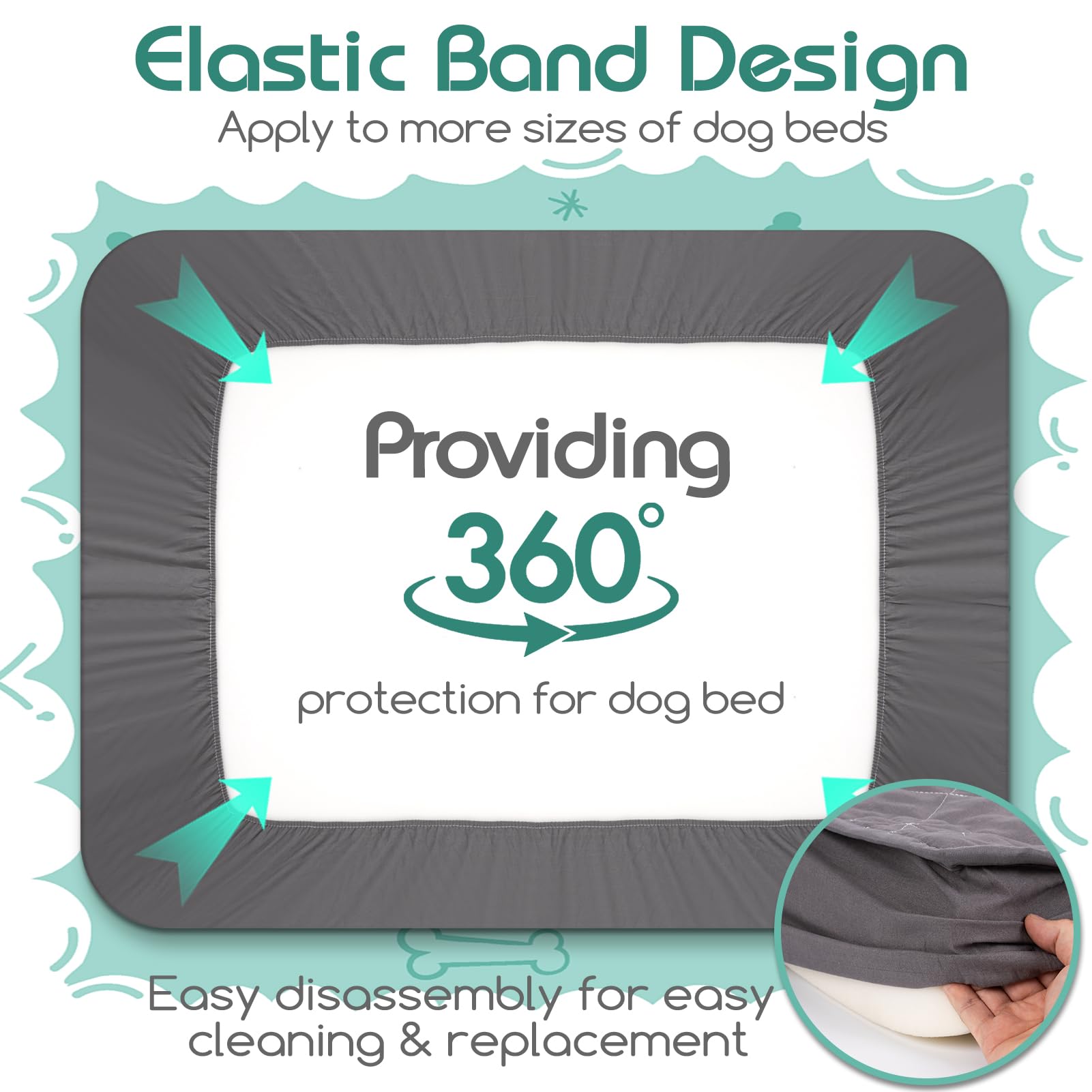 Tissu durable Greatbond anti-griffures lit chien 35x44