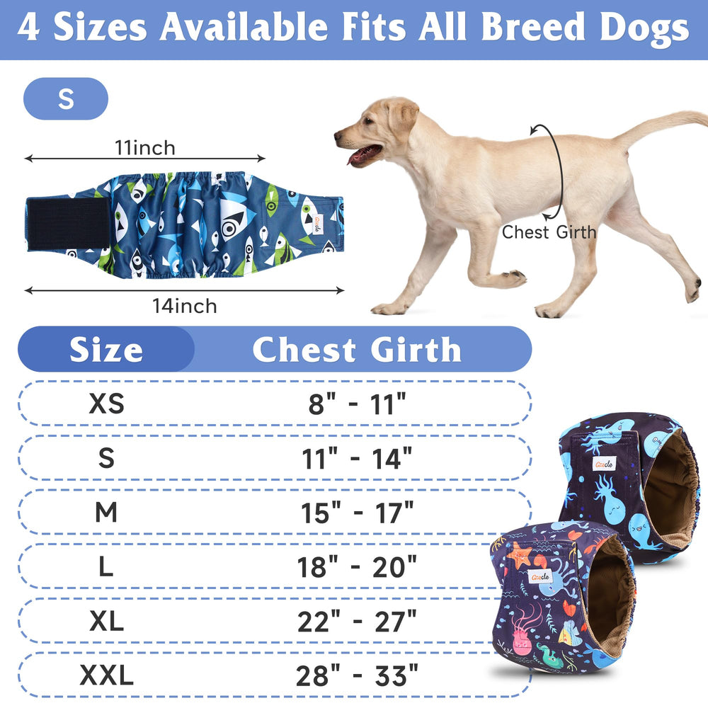 Grecle 5-pack couches chien mâle motif 02, ajustement fiable et sans fuite.