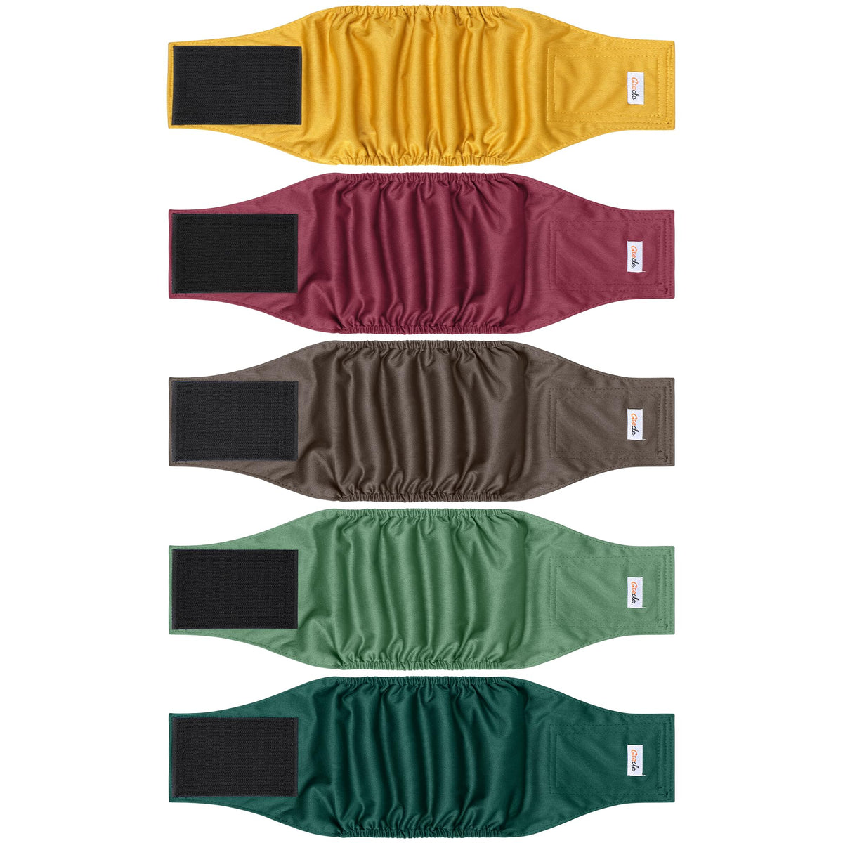 Grecle bandes ventrales pour chien mâle, lot 5 motifs variés, pratique et réutilisable.