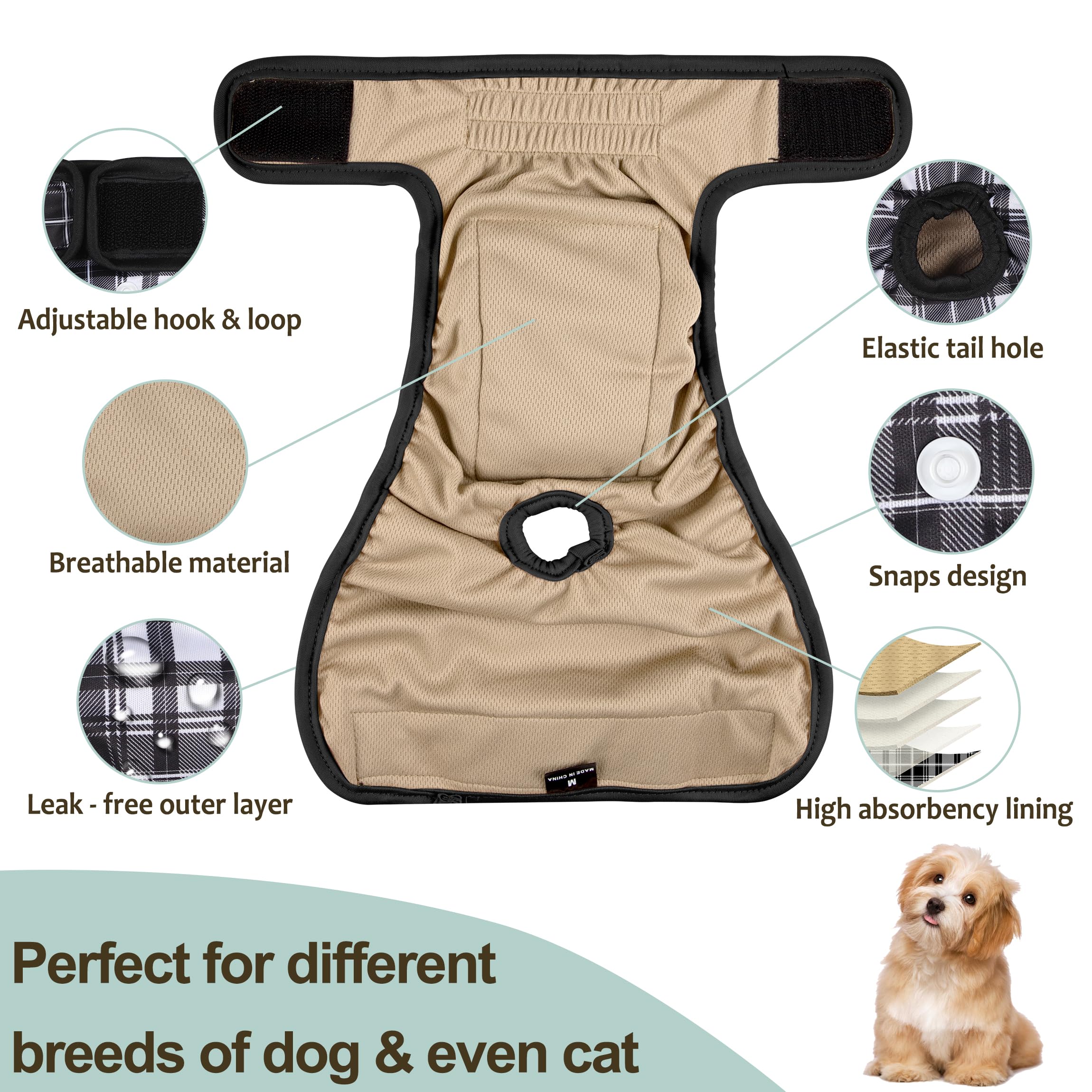 Grecle couches-chien-femelle lavage réutilisable et durable.