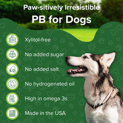 Emballage Green Coast Pet: beurre cacahuète naturel, origine États-Unis, qualité premium.