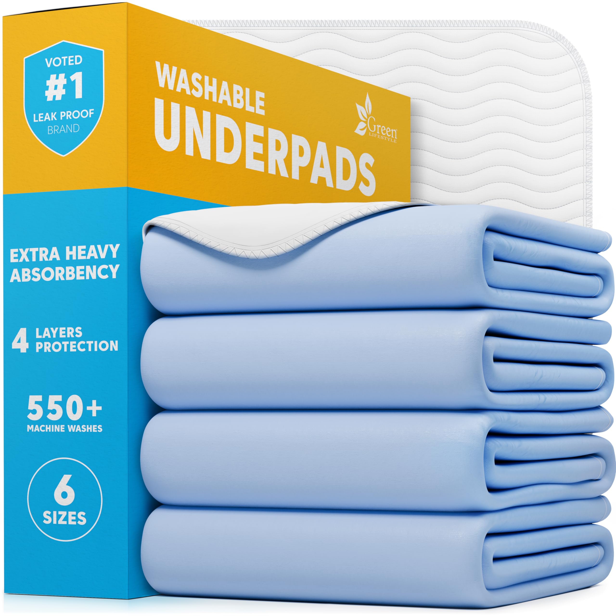 GREEN LIFESTYLE proteges-drap-lavable-34x36: absorbants et réutilisables pour lit