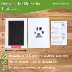 Tampon Green Pollywog empreinte-patte reutilisable, pratique pour plusieurs impressions.