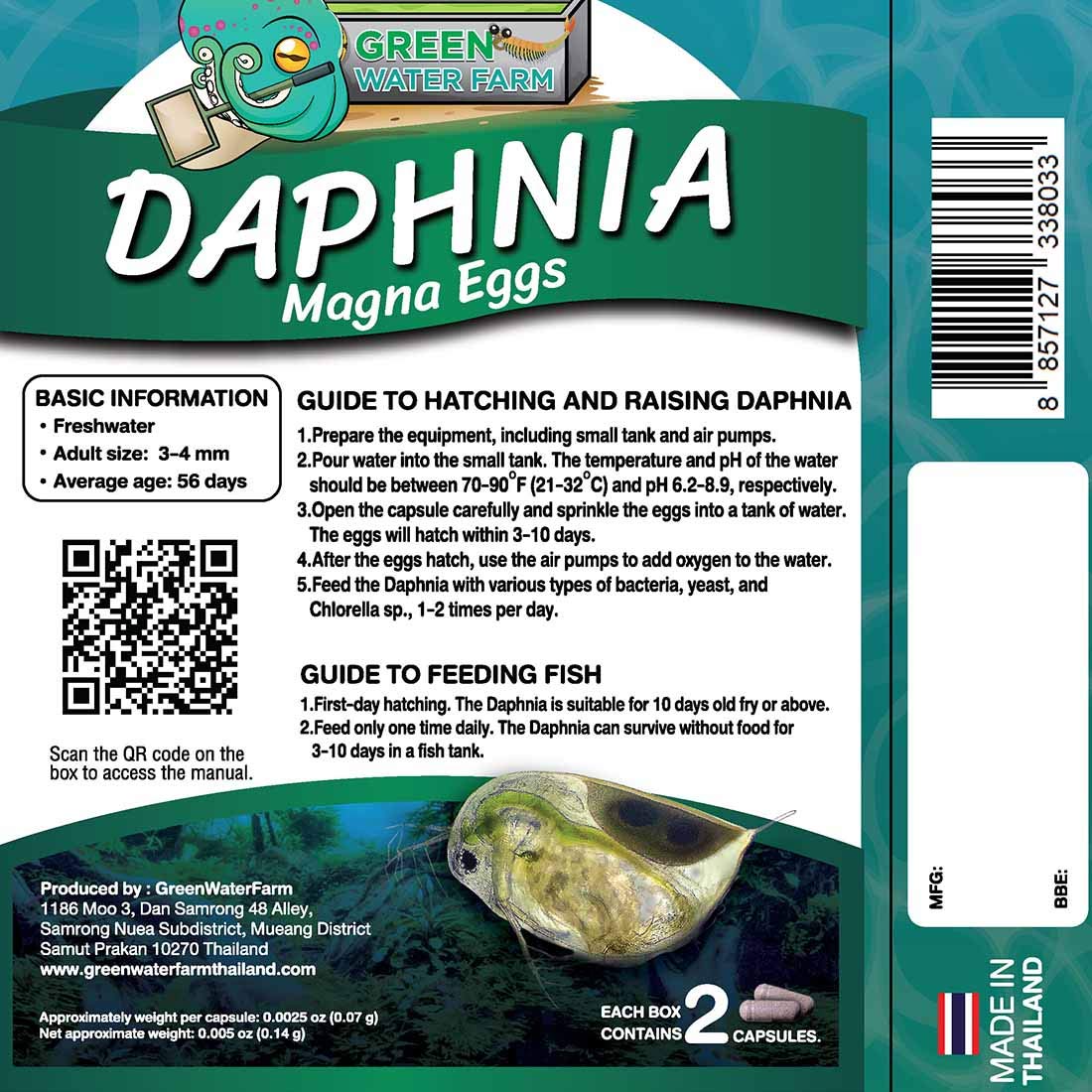 GREEN WATER FARM Nourriture vivante pour poisson: soutien nutritionnel naturel