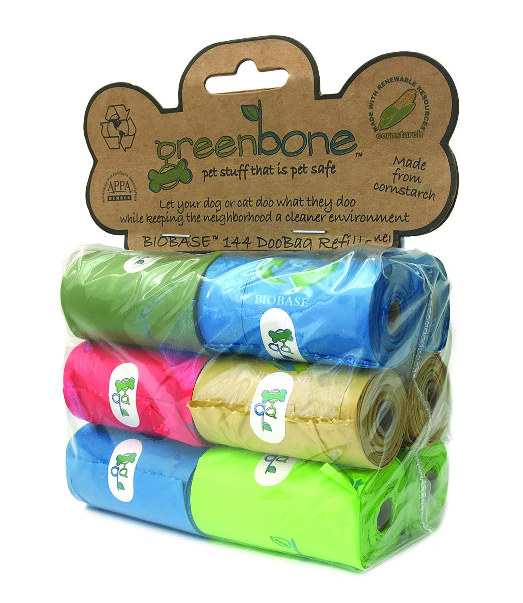 Sacs Greenbone BioBase dans l'emballage, pratique pour les promenades.