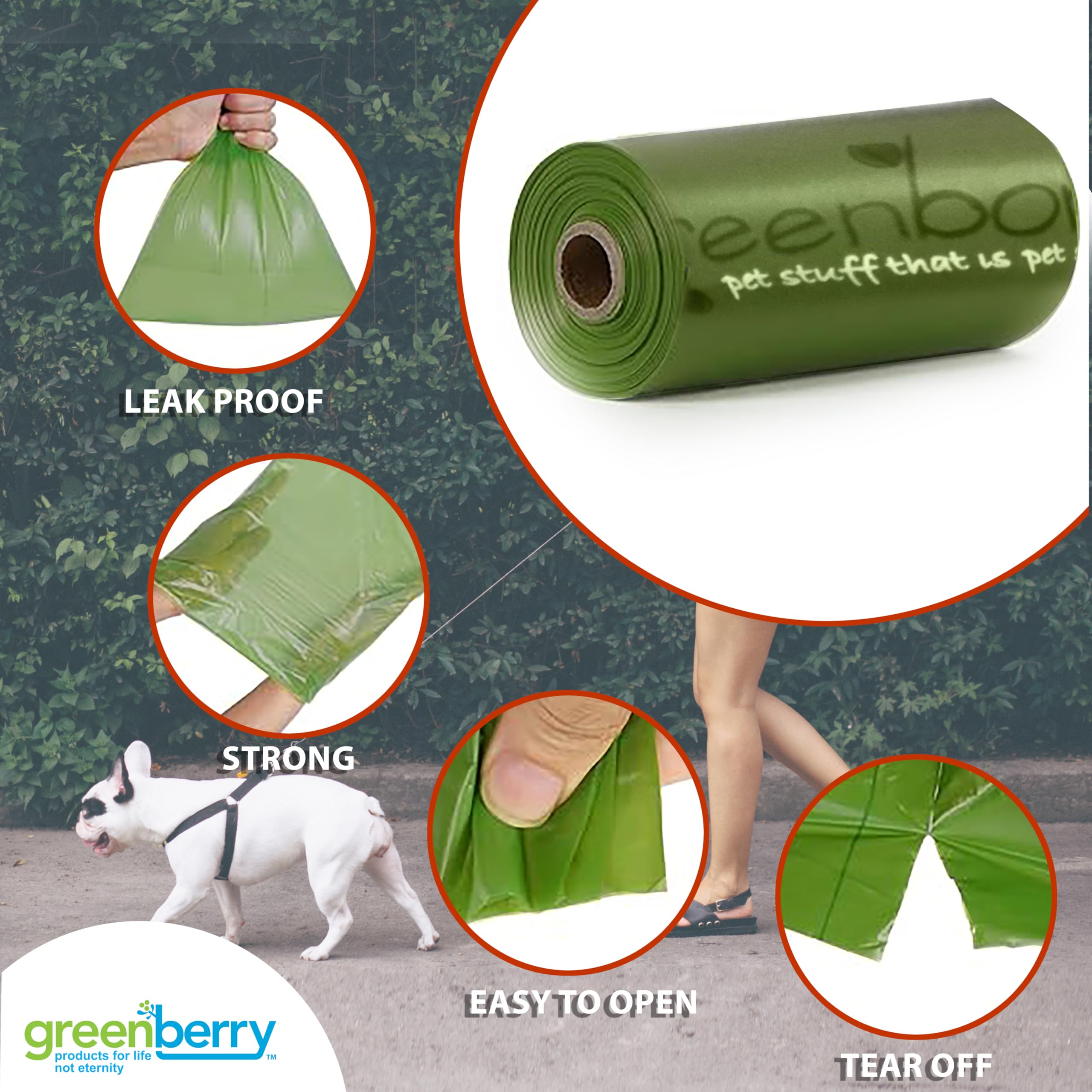 Greenbone Biobase: rouleaux de sacs déjections chien, grande capacité pour plus de place.