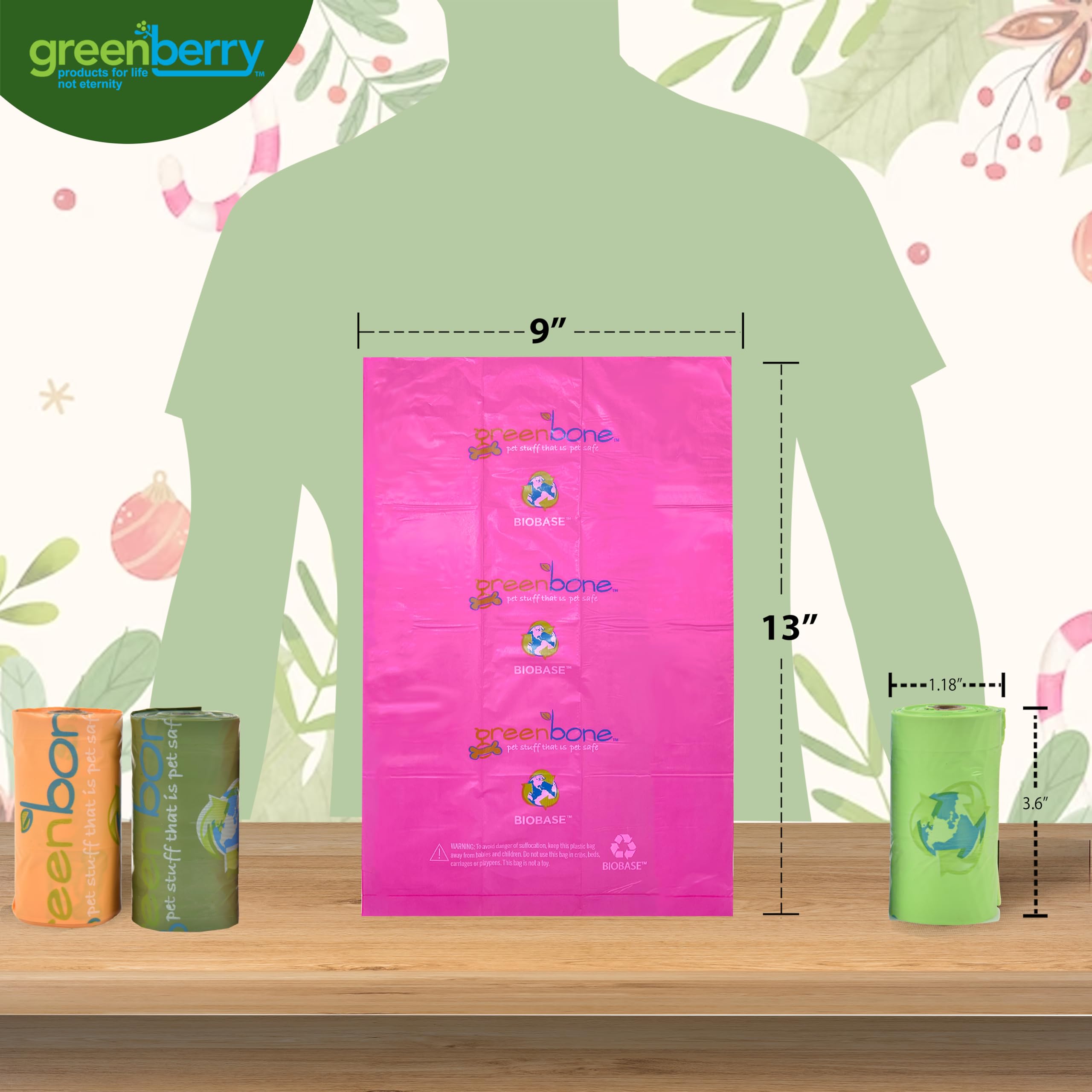 Greenbone Biobase: sachets multicolores thème nature pour un rangement agréable.