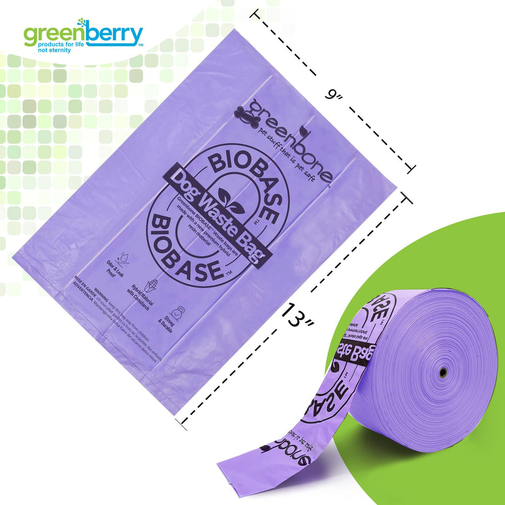 Greenbone BioBase sacs crottes lavande prêt à être inséré dans le distributeur domestique.