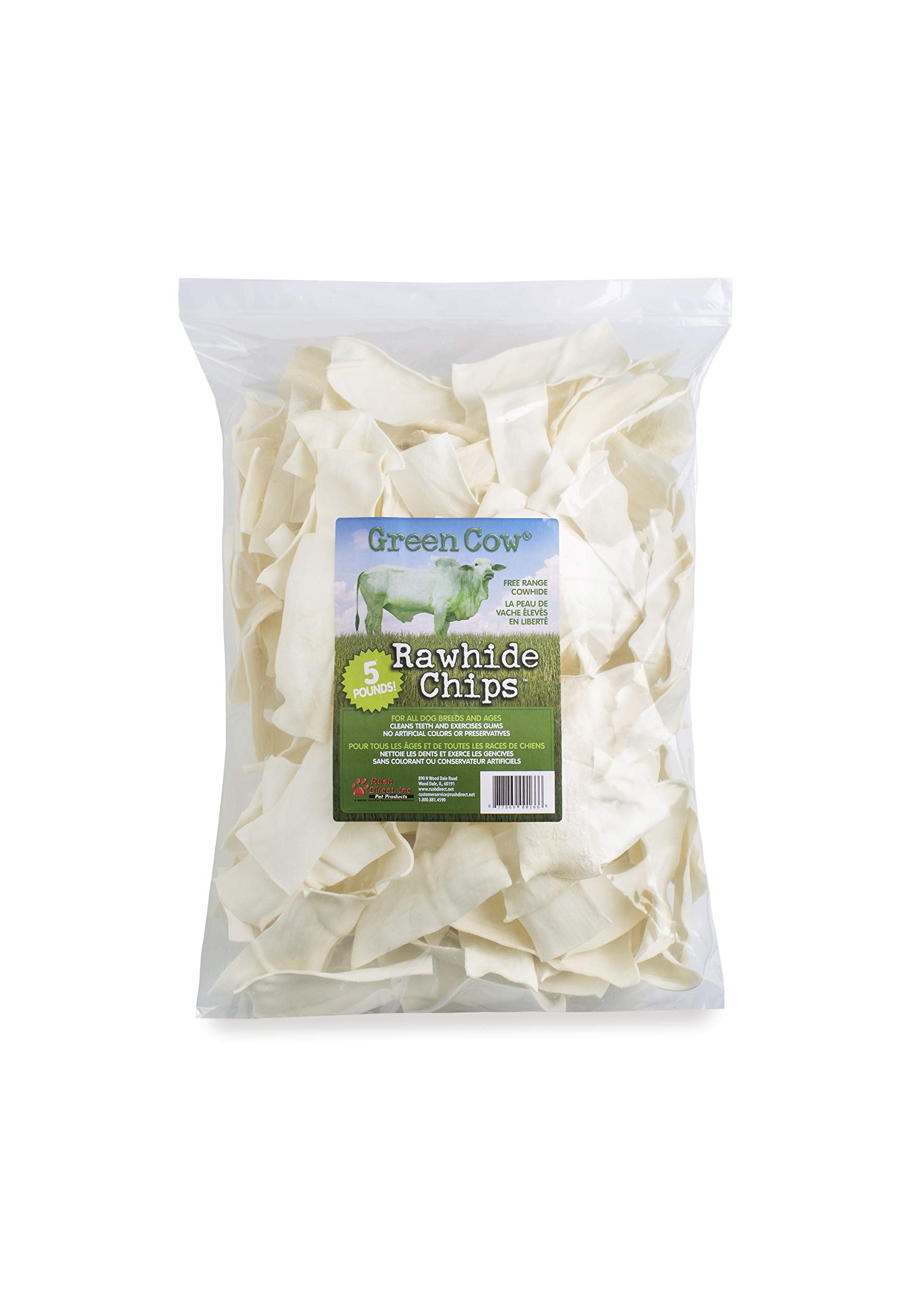 GreenCow Rawhide Chips – parfait pour les chiens agressifs grâce à leur solidité.
