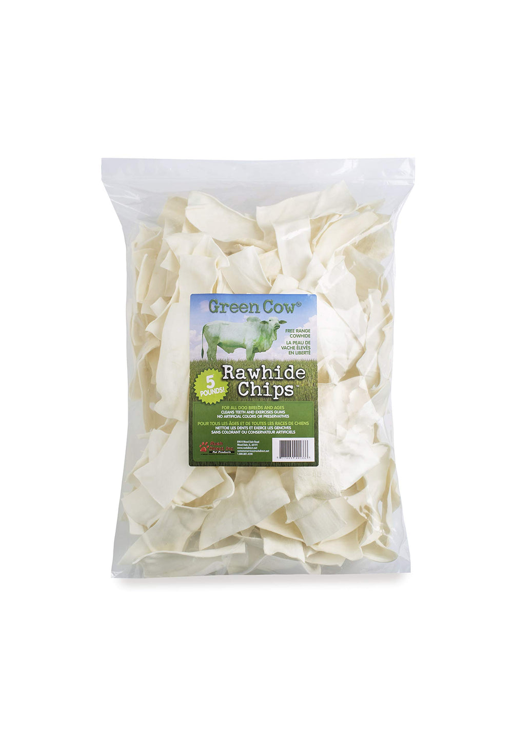 GreenCow Rawhide Chips – parfait pour les chiens agressifs grâce à leur solidité.