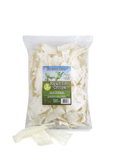 GreenCow Rawhide Chips – sac 5 livres, récompense durable pour chiens de grande taille.