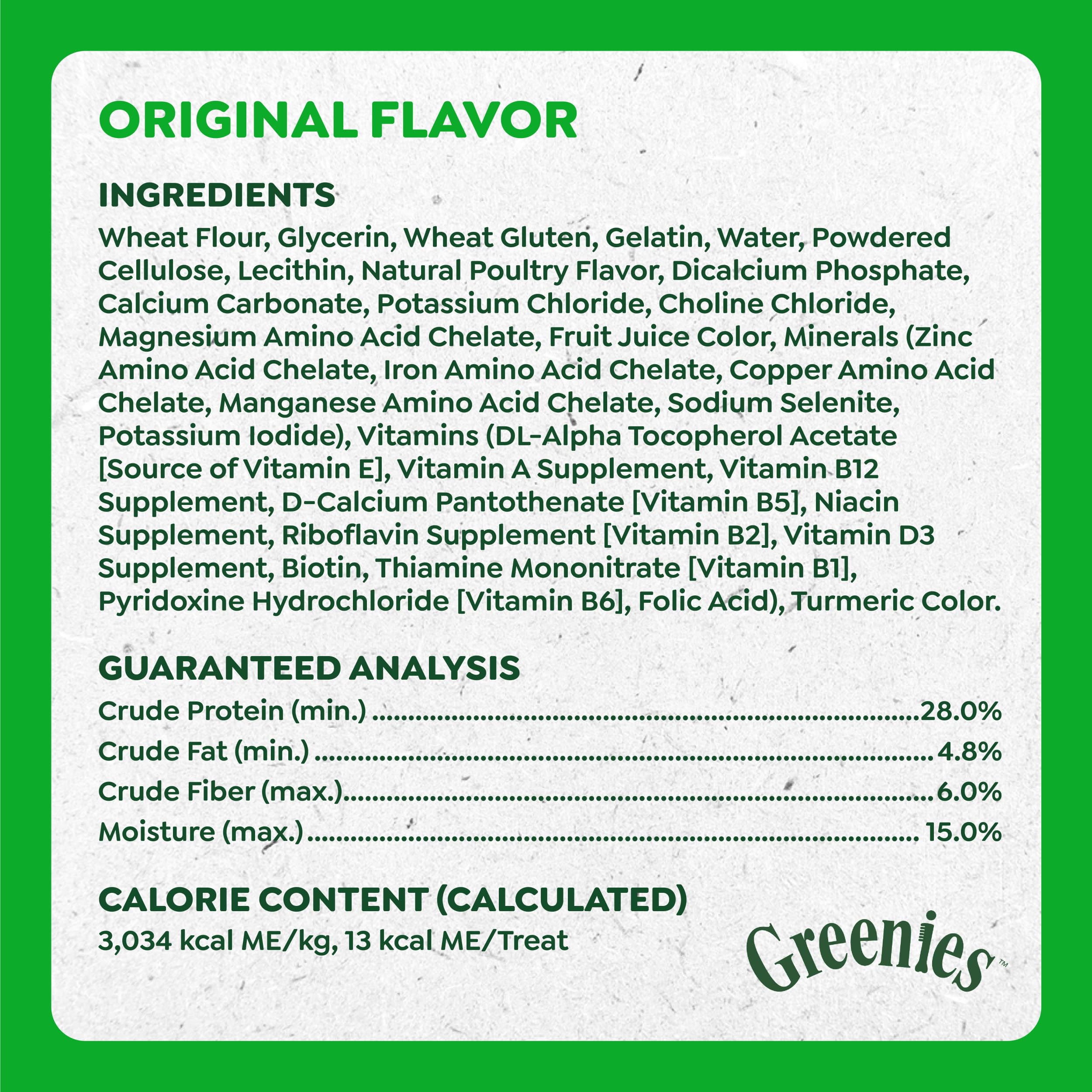 Greenies Anytime Bites goût original, saveur qui attire les chiens.