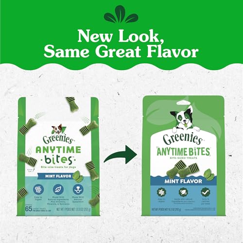 Texture molle et agréable des bouchées Greenies Anytime Bites pour votre chien.