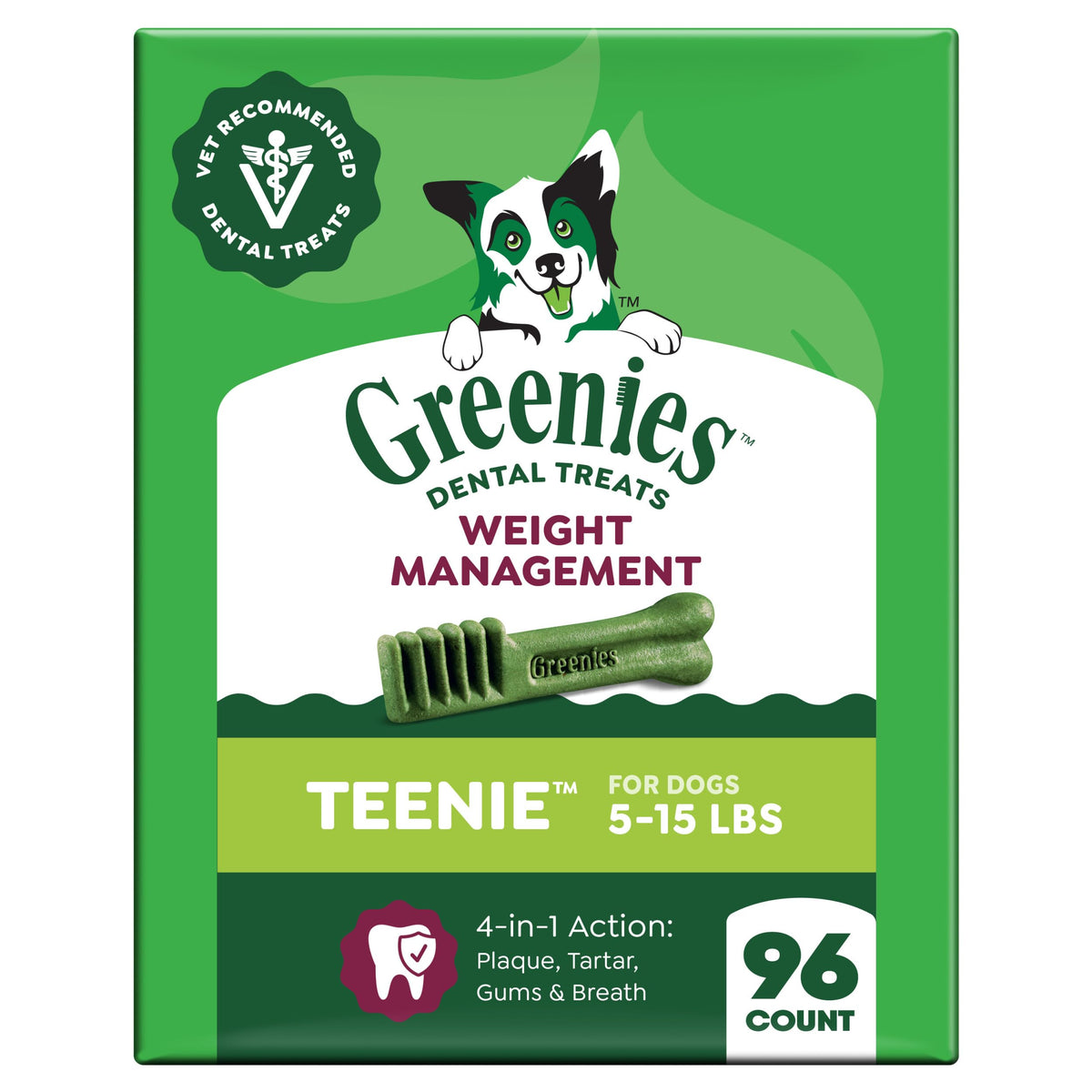 Greenies batonnets dentaires pour chien teenie, nettoyage jusqu’à la ligne gingivale.