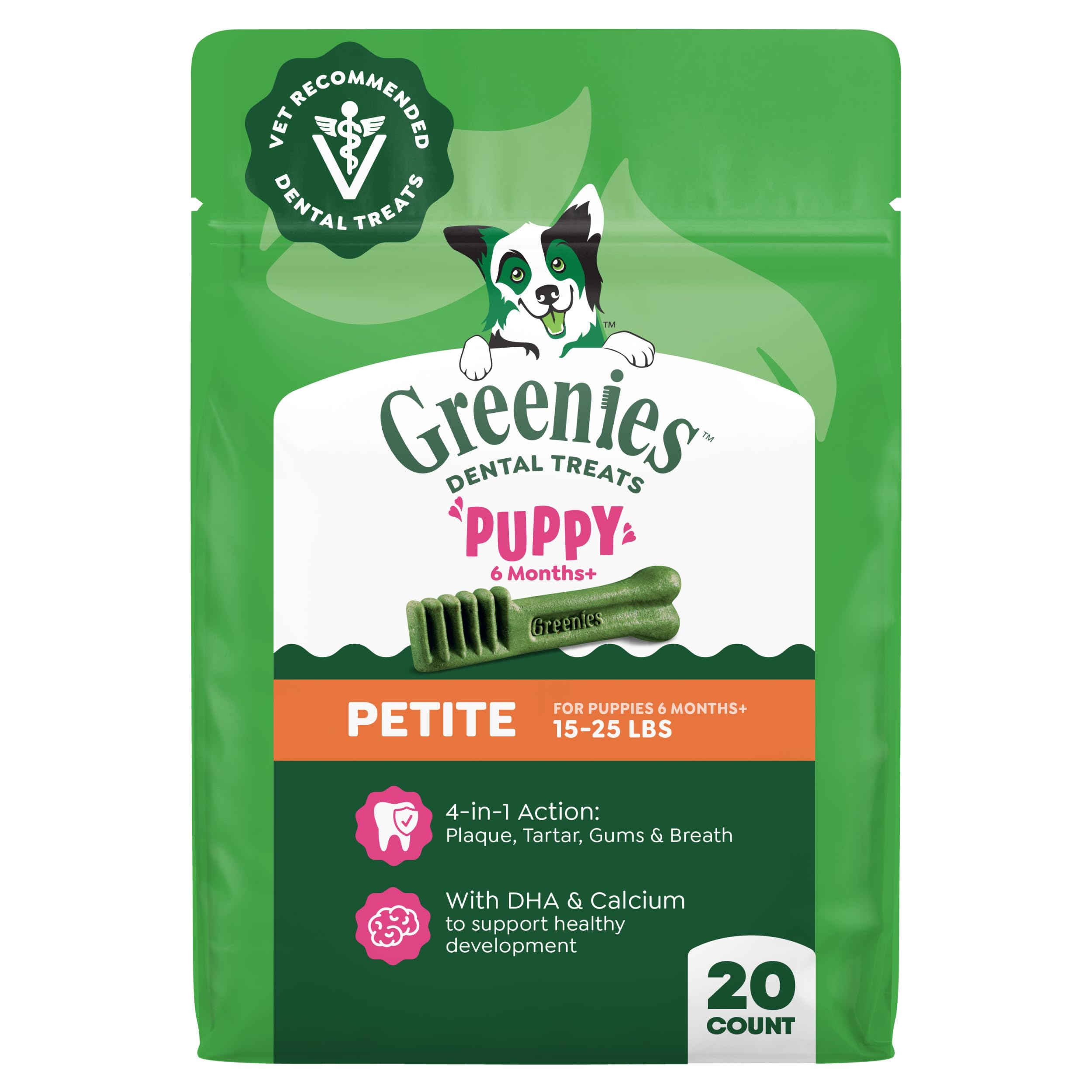 Greenies biscuit dentaire chiot petite, hygiène bucco-dentaire pratique.