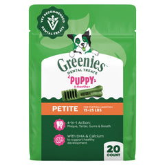 Greenies biscuit dentaire chiot petite, hygiène bucco-dentaire pratique.