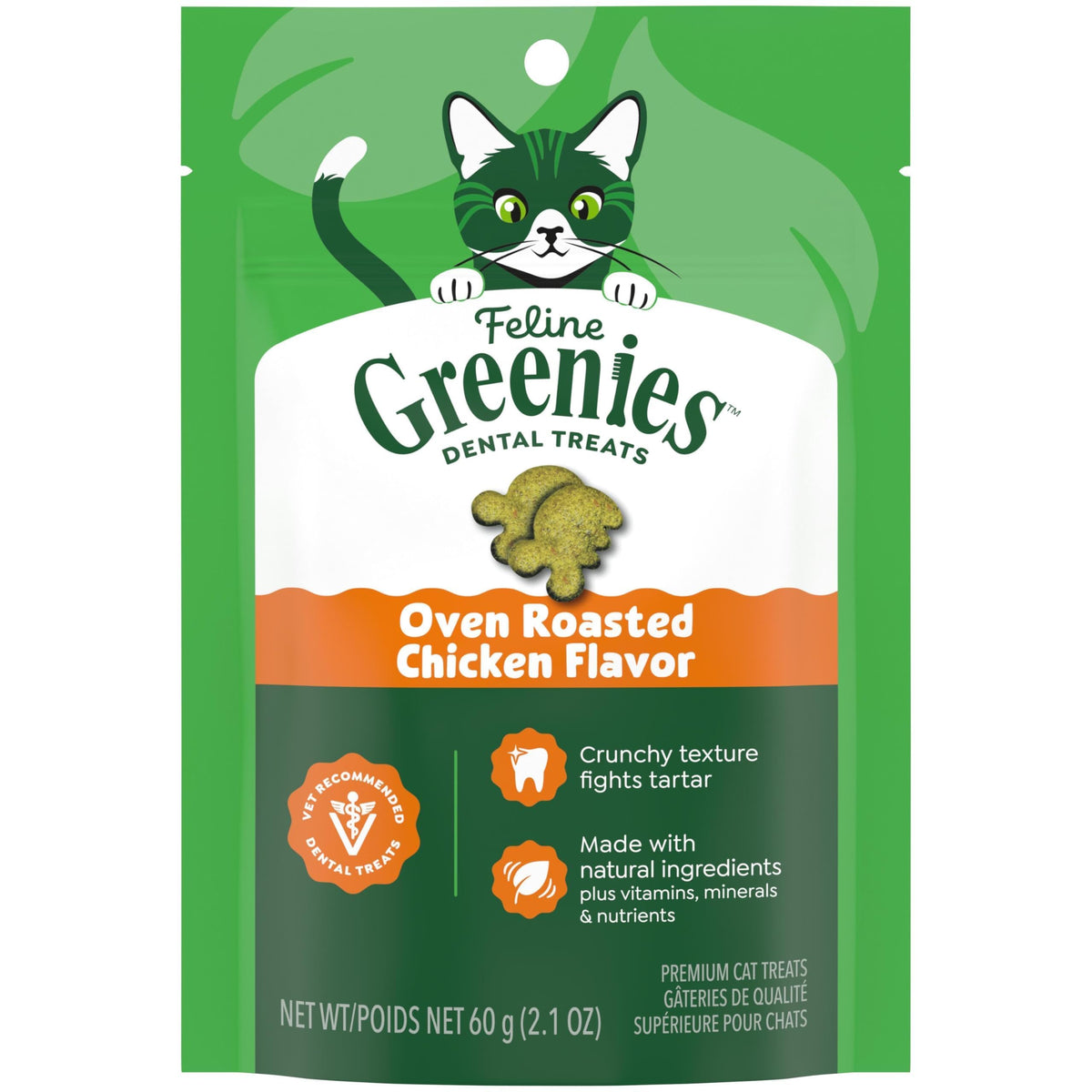 Greenies chat — biscuit dentaire: aide potentiellement à réduire la plaque.