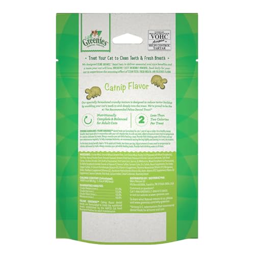 Greenies Chat, arôme catnip qui plaît et encourage l'utilisation régulière.