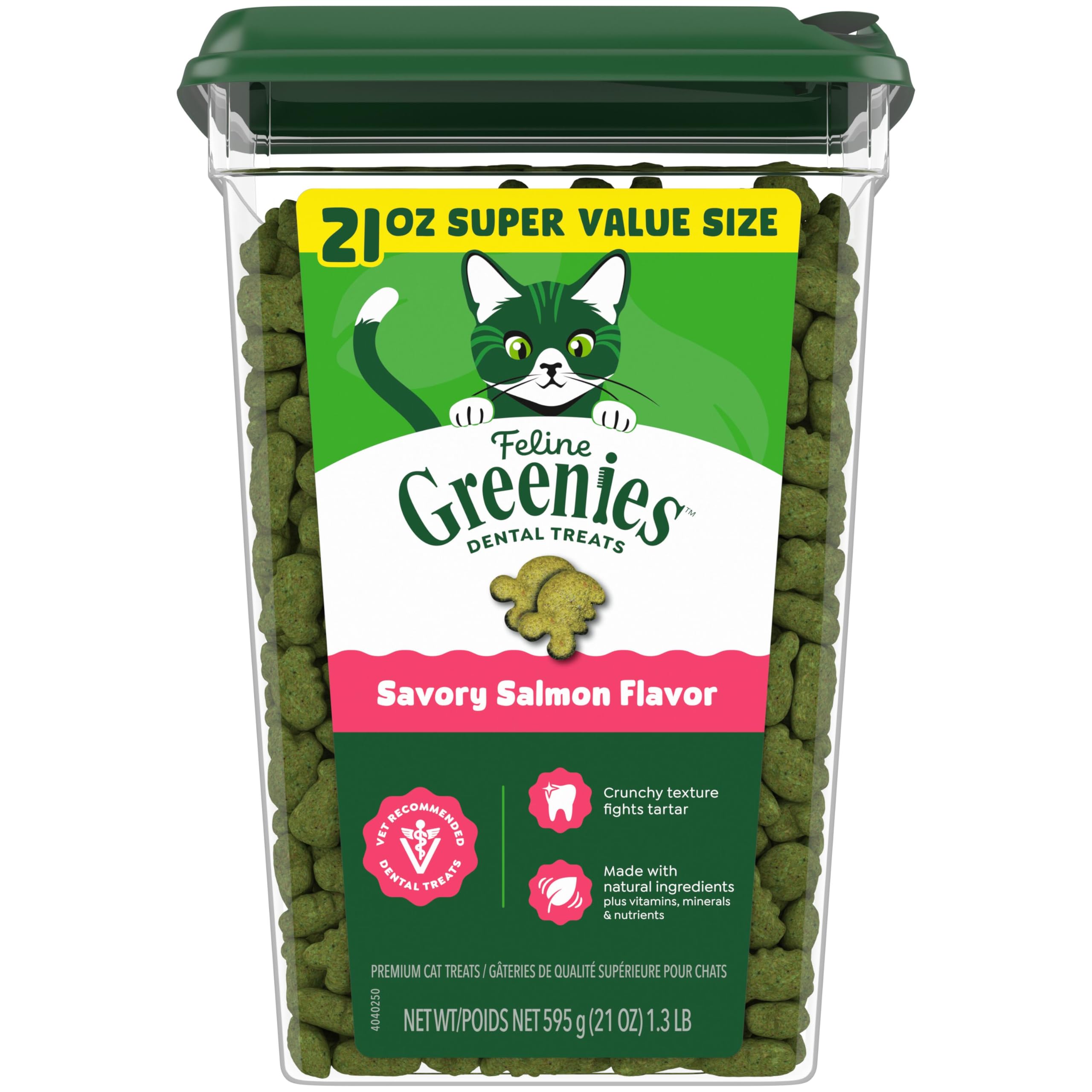 Greenies chat friandises dentaires saumon - tube: soutien potentiel à l'hygiène bucco-dentaire.