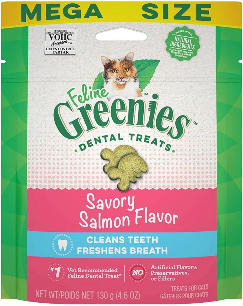 Greenies chat saumon: friandise dentaire pour l'hygiène buccale