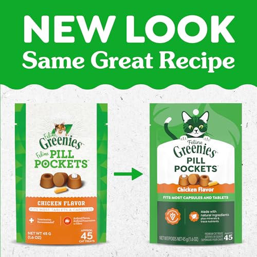 Greenies chat Pochettes-pilules-faciles-emploi-poulet facilitent le médicament.