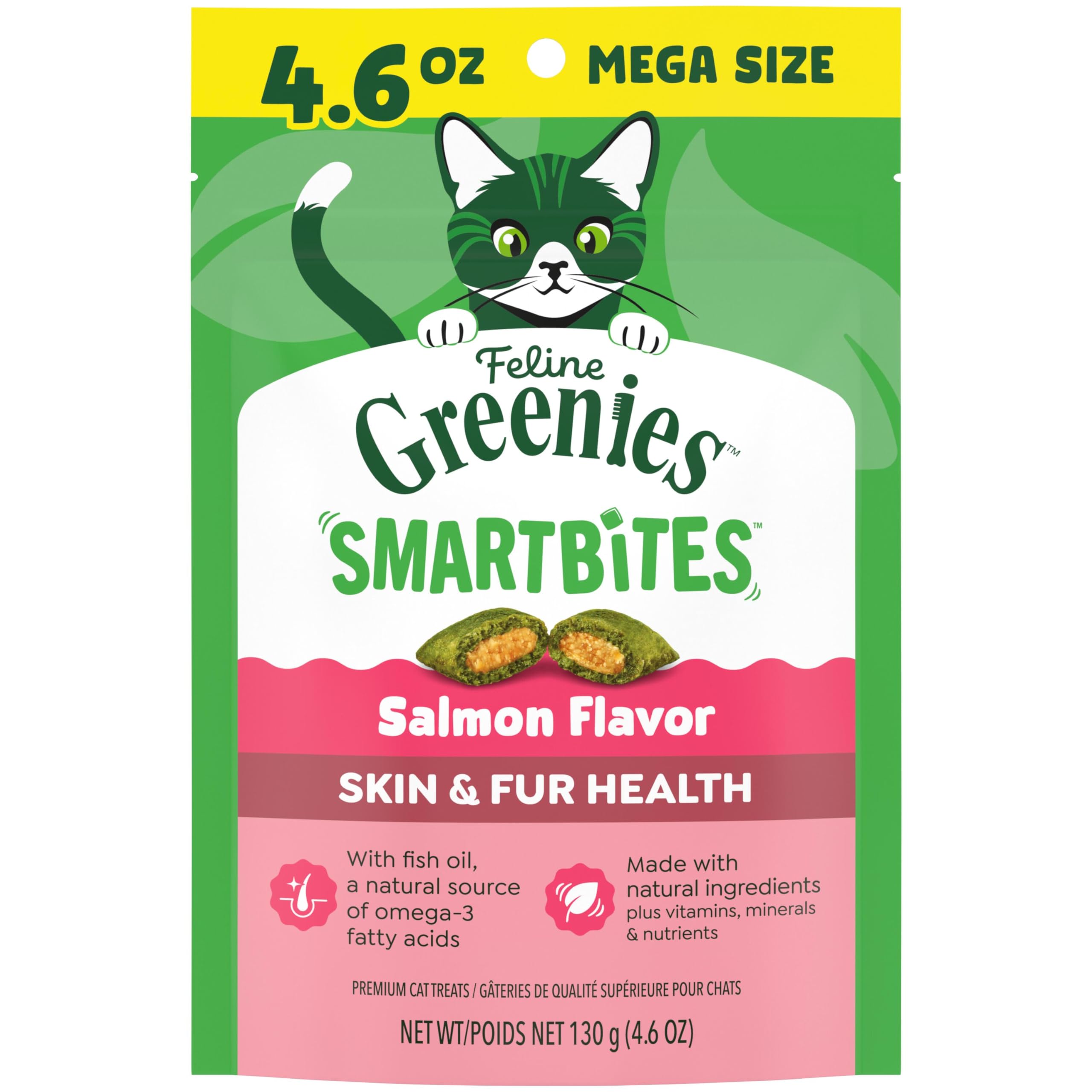 Greenies Smartbites chat saumon – croquant qui nourrit le pelage.