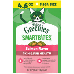 Greenies Smartbites chat saumon – croquant qui nourrit le pelage.