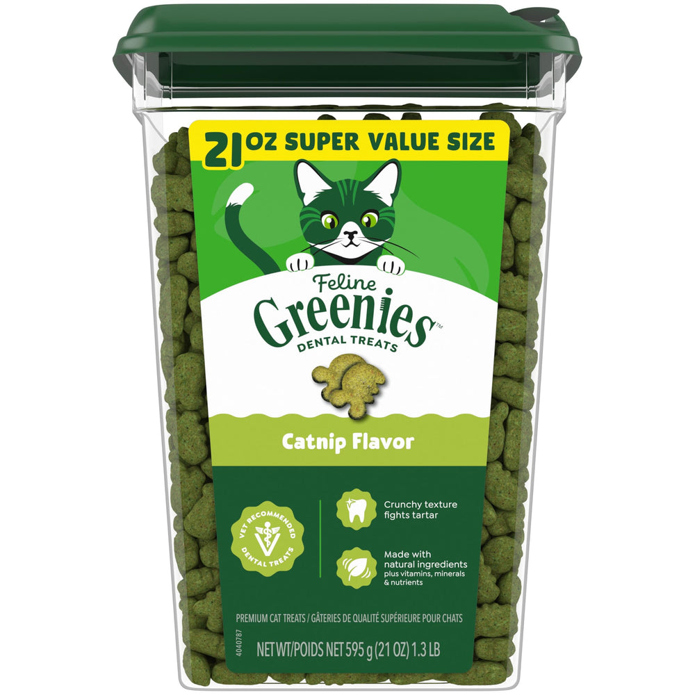 Greenies pour chats, friandises dentaires en tube 21oz, aide potentielle à l'hygiène buccale.