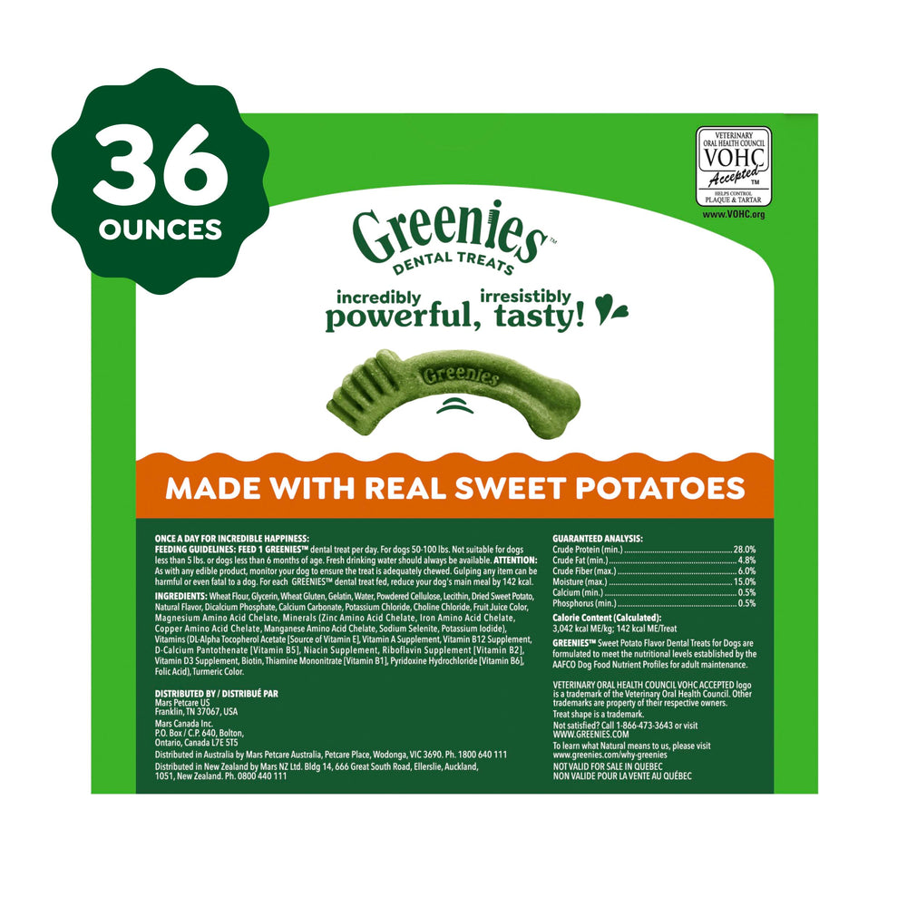 Greenies adaptées aux chiens 50-100 lb pour mastiquer confortablement.