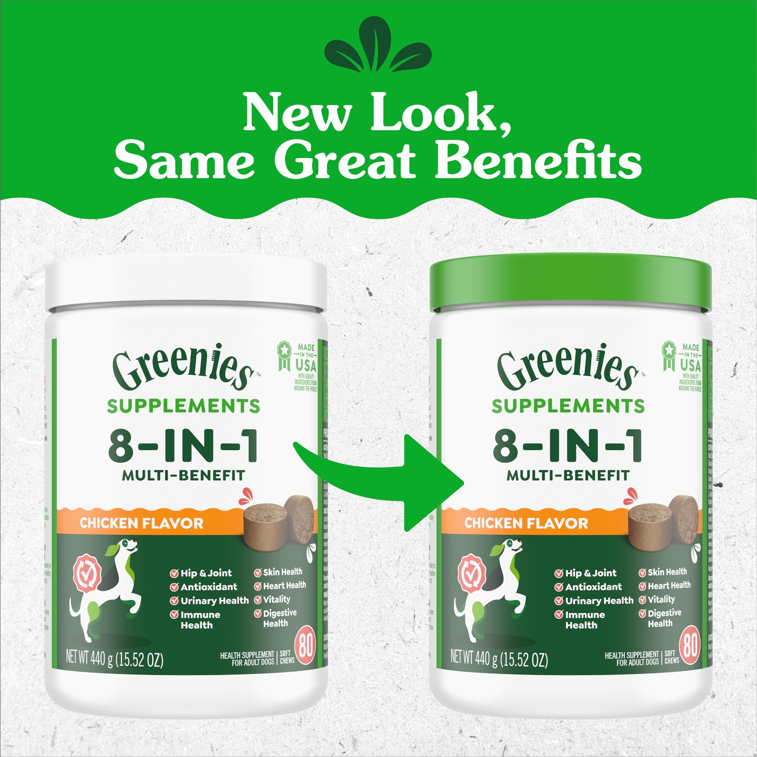Greenies compléments chien oméga-3, peau saine et pelage brillant.