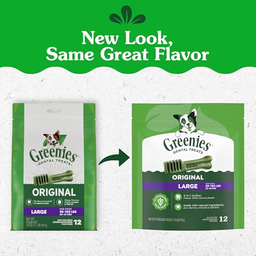 Texture masticatoire Greenies, expérience de nettoyage doux des dents.