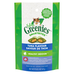 Greenies Feline Smartbites — boîte 2,1 onces au thon, récompense pratique pour chats d’intérieur.