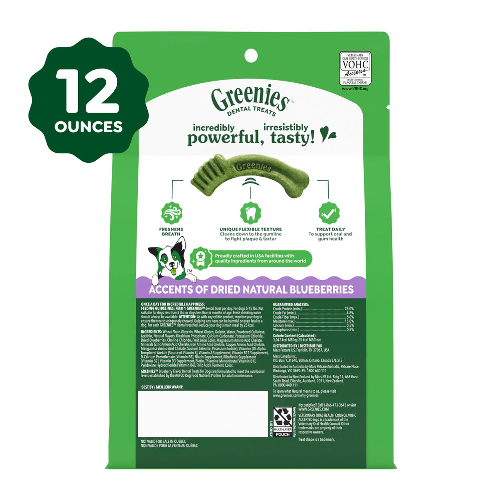 Plan démontrant la structure nettoyante des friandises Greenies pour le nettoyage des dents.