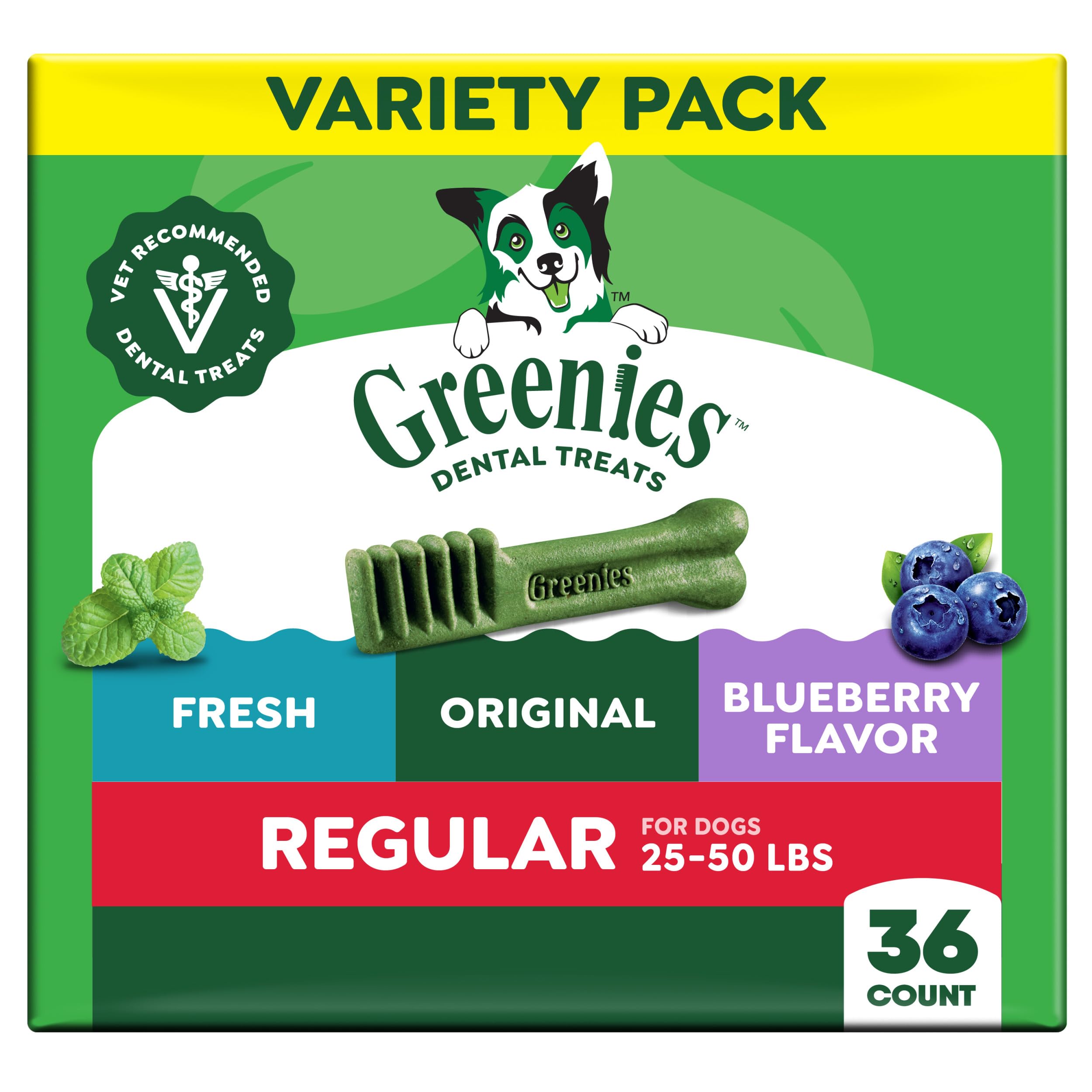 Greenies friandise dentaire originale dans l’emballage, récompense pratique pour chien.