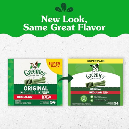 Friandise dentaire Greenies pour chien, texture adaptée à la mastication quotidienne.