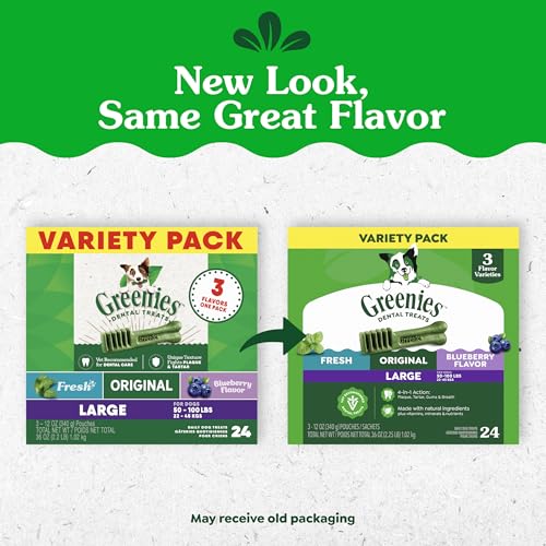 Greenies friandises dentaires chien grande taille, face arrière, texture ciblée pour nettoyage des gencives