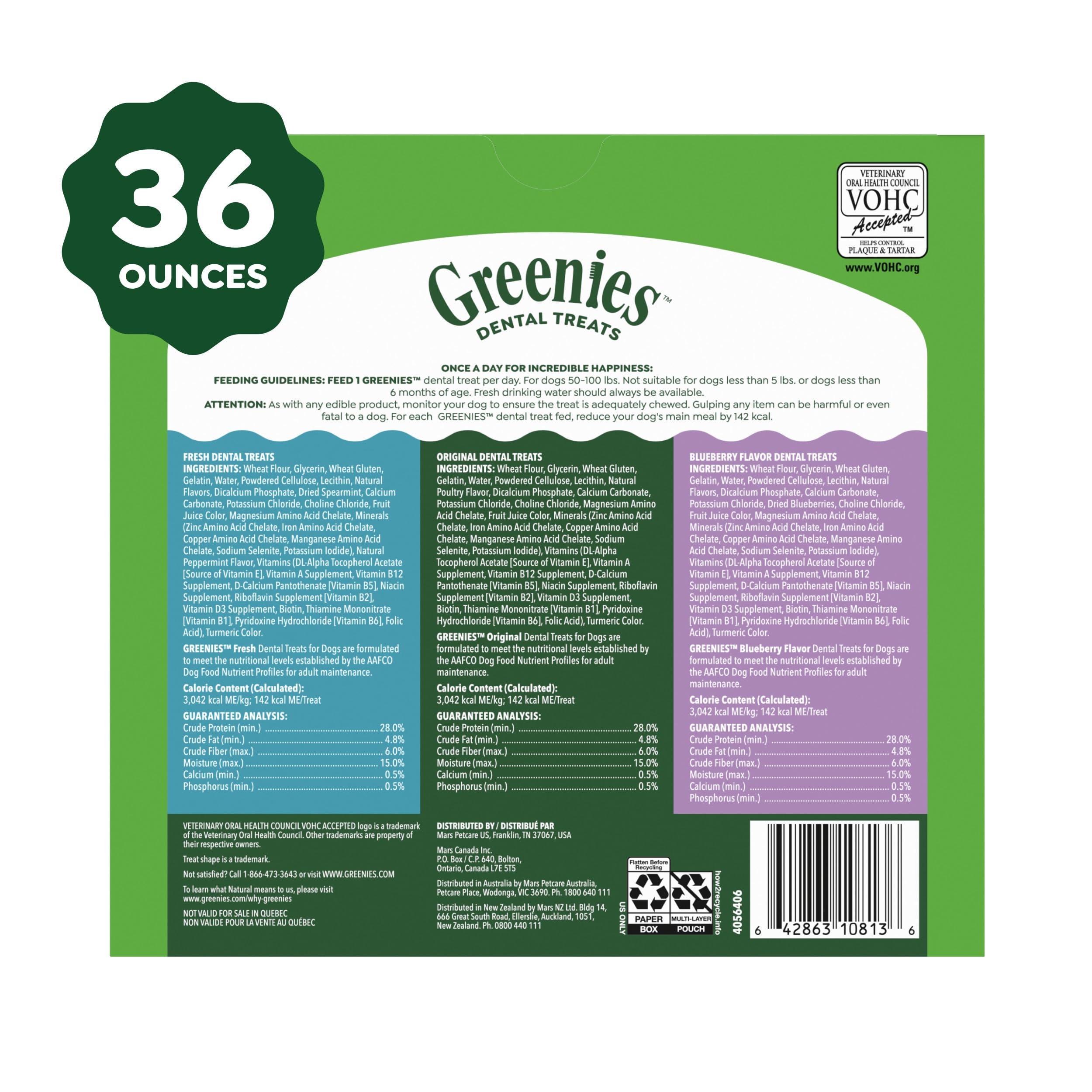 Greenies friandises dentaires chien grande taille, nettoyage quotidien facilité près de la ligne gingivale