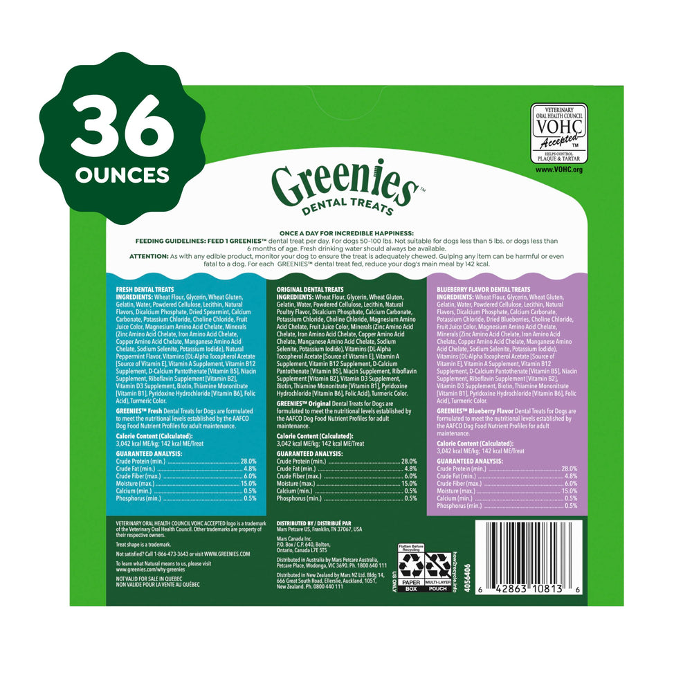 Greenies friandises dentaires chien grande taille, nettoyage quotidien facilité près de la ligne gingivale