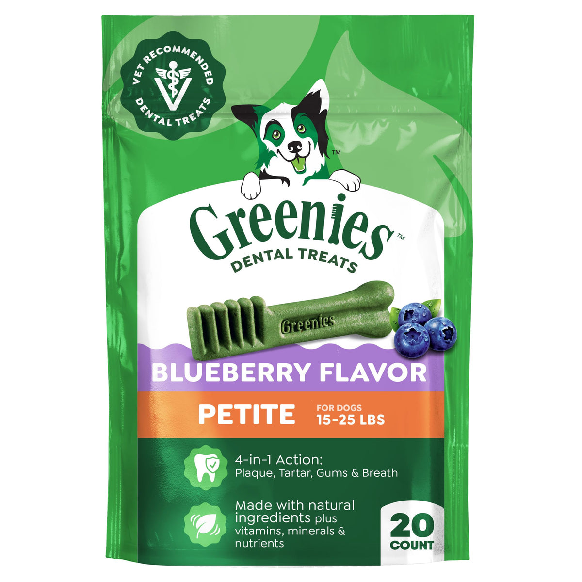 Greenies petite myrtille-chien: soutien pour haleine plus fraîche durant les repas