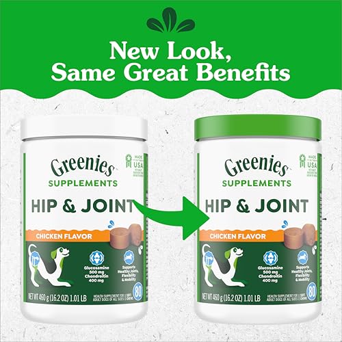Greenies glucosamine-chondroitine: complément essentiel pour articulations canines.
