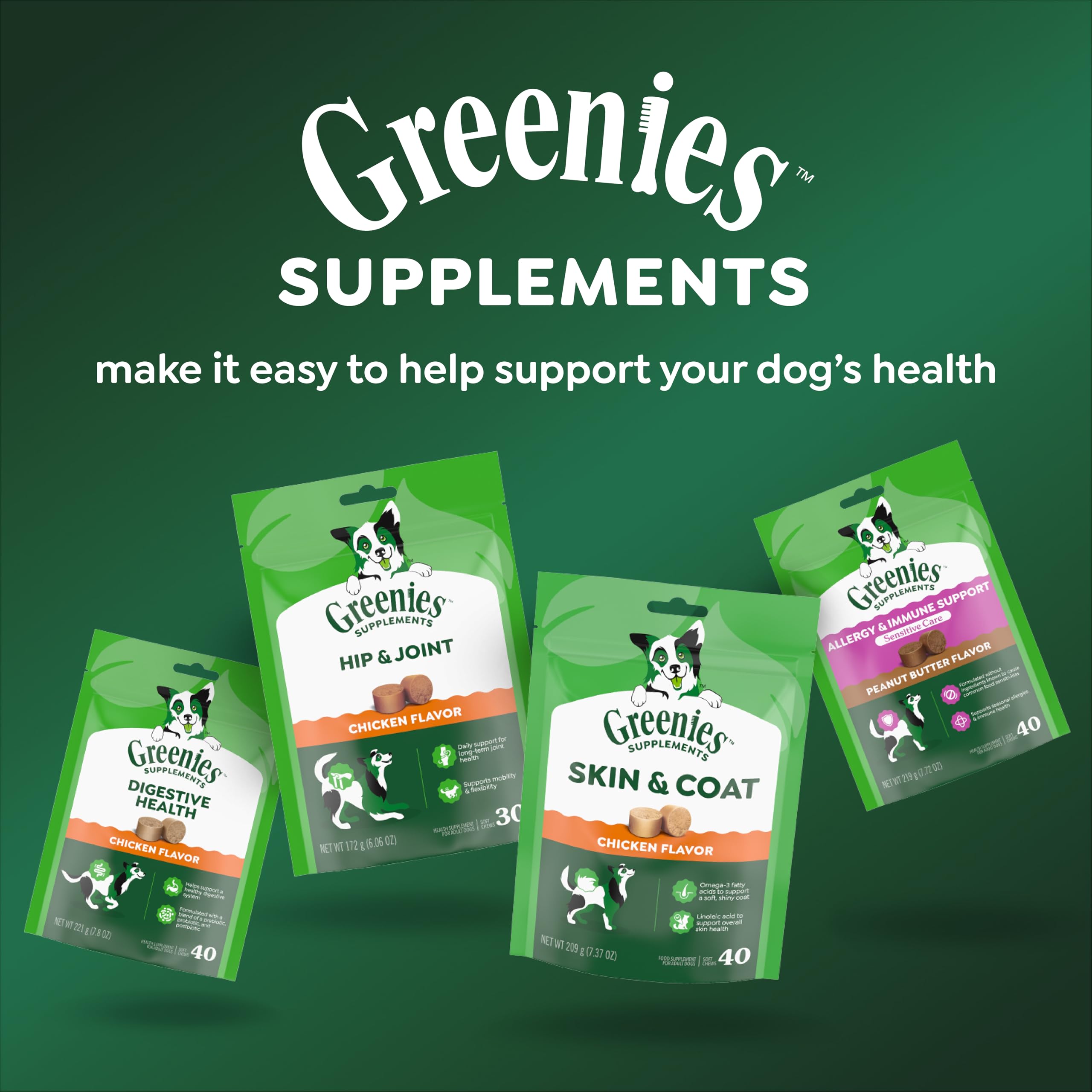 Greenies ingrédients mondiaux, qualité garantie et traçabilité.